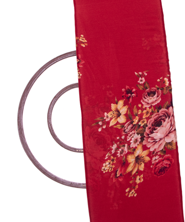 Maroon Colour Digital Floral Print Viscose Chinon Silk Fabric